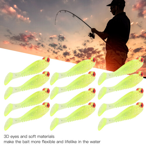 50 Silicone Fishing Lures, Paddle Tail