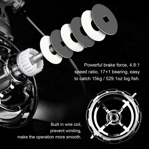 4.8:1 Spinning Reel 6mm Spindle