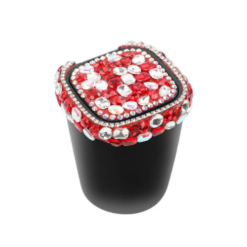 Practical Smoky Accessory With Rhinestones Trim&Secure Lid-Red