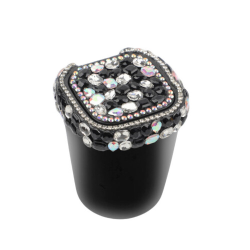 Modern Glittering Car Ashtray With LED Blue Light ABS Cup-Black