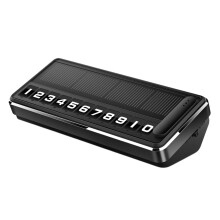 Universal Solar Parking Number Plate With Blue LED Light-Black