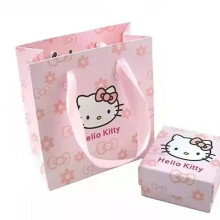 Hello Kitty Halskette mit rosa Herzanhänger aus Kristall