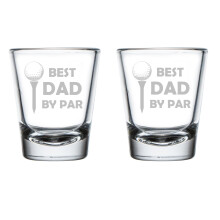 Set borrelglaasjes 1,75 oz, thema 'Beste papa' met golfthema, 2 stuks