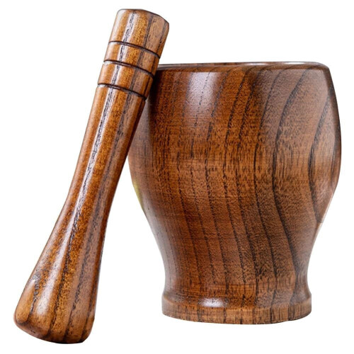 Mortier et pilon en bois de jujubier (1 pièce)