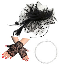 Elegantes gefiedertes Kopfschmuckset-Schwarze Größe passt allen