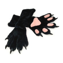 Lustige theatralische Katzenpfoten-Handschuhe mit-Schwarz