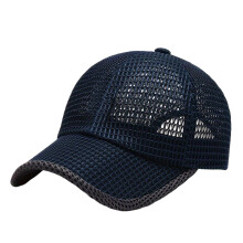 Lightweight Baseball Cap Mesh Sun Hat Moisture-Navy Blue