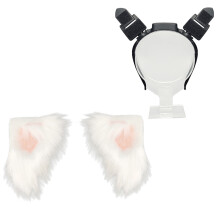 Realistic Electric Puss Ear Hairband with 3D Gravities-White
