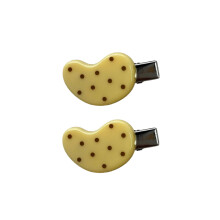 2PCS Retros Duckbills Stijlen Haarclip Hars Eenvoudige-Gele A