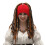 Unisex gestrickte Piratenmütze mit Dreadlocks und-Rot 1