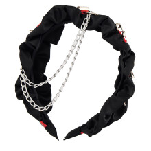 Trendy geplooide hoofdband kettinghoofddeksel Praktische-Rood