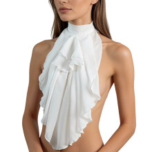 Adjustable Detachable Collar Fabric False Collar-White
