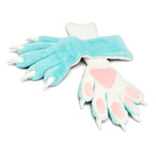 2 stuks realistische dierenklauwhandschoenen Gezellig-wit blauw