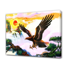 Leinwandposter „Adler und Rote Sonne“, 40 x 60 cm