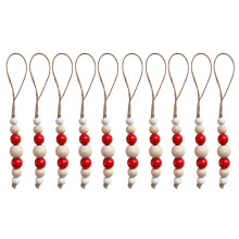 Ornement d'arbre de noël en perles de bois, pour porte de-3