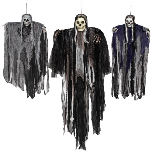 Husfou hanging skeleton ghost decorations 3 pack