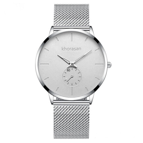 Heren quartzhorloge met slanke meshband (1 stuk)