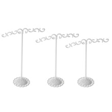 Earring Tree Stand Metal White 3 Pieces