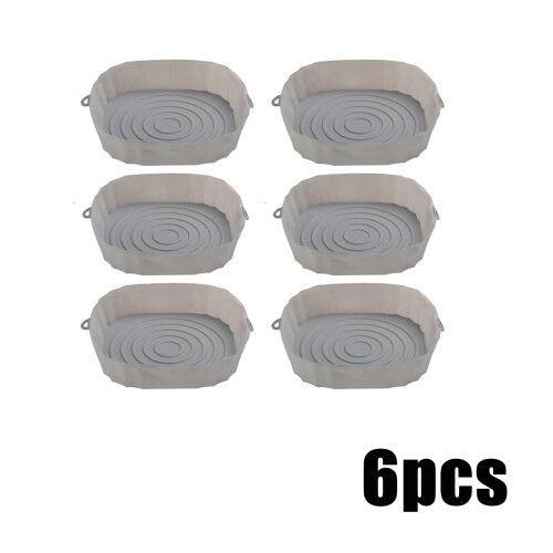 Silicone Air Fryer Baking Tray Gray 6PCS
