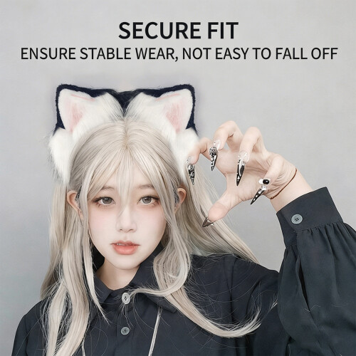 Rechargeable 3D Motion Sensing Puss Ear Headband-Black 2