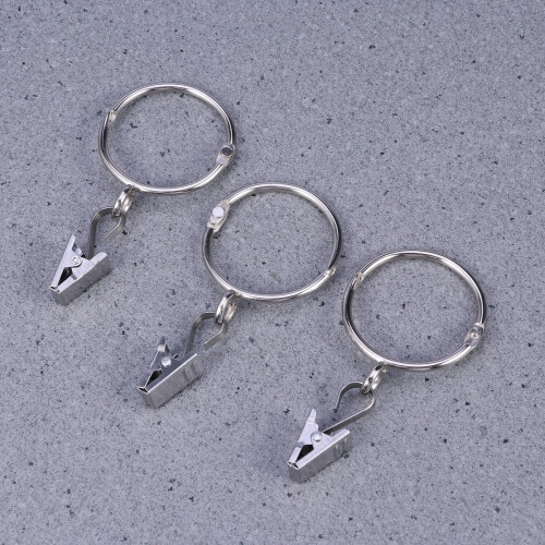 Gardinenhaken mit Ringen, 24 Stück, Metall 2