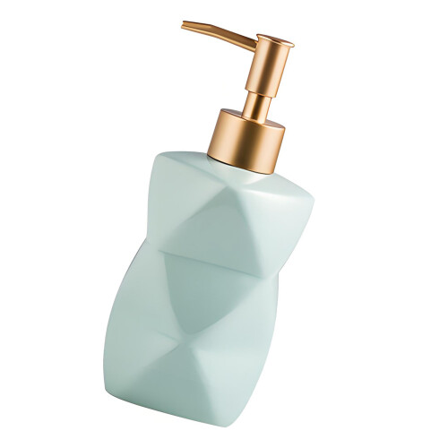 Nordic Glazes Ceramic Soap Dispenser with Weight-Light Green