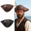 Stylish PU Leather Pirate Cap Skeleton Gear Pattern-Black 4