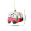 WJSXC Christmas Cabin Tree Pendant Red White 1pc 3