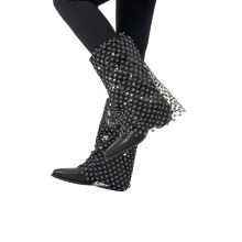 Protège-chaussures à filet ajouré à la mode avec pierres-MS
