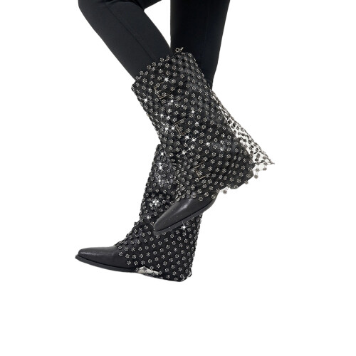 Protège-chaussures à filet ajouré à la mode avec pierres-MS