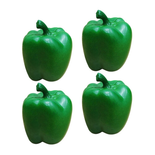Poivrons artificiels très détaillés, 4 pièces, Simulation-Vert