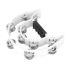 White Double Row Percussion Tambourine