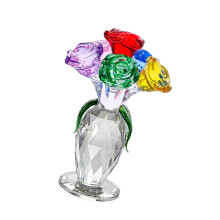 Crystal Rose beeldjes ornament, Crystal boeket-zes kleuren