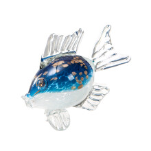 Crystal Ocean Animal Sculpture Visbeeldje Handgeblazen-Blauw