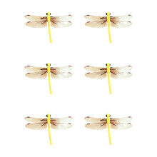 6-pack realistische libellenfiguren Elegante-Geel