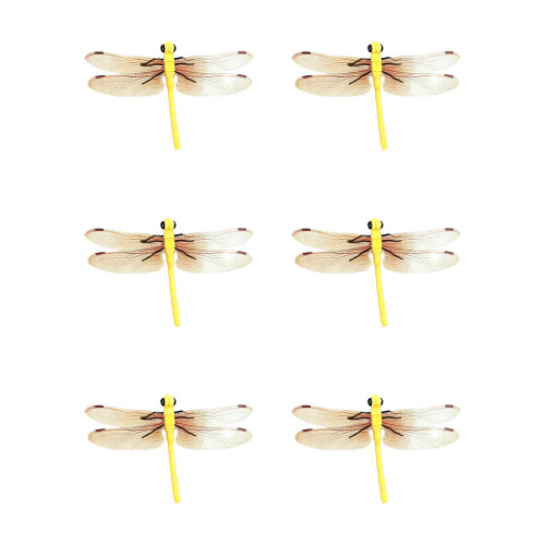 6-pack realistische libellenfiguren Elegante-Geel
