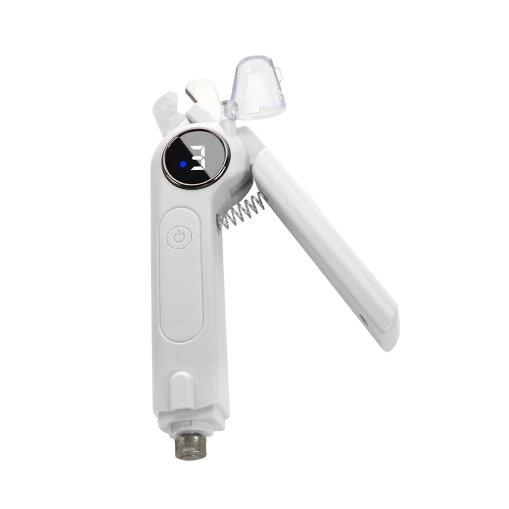 White Electric Dog Nail Clippers Rechargeable Usb Charging Led