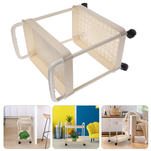 Chariot utilitaire roulant en plastique Eease à 2 niveaux 2