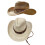 Woven Paper Straw Sun Hat Adjustable Drawstring Panama-Khaki os 2