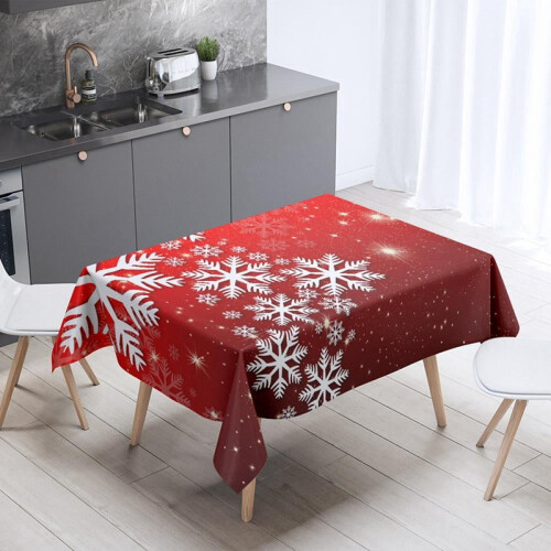 Rectangle Cotton-Linen Tablecloth 35.455.1 Inch Red