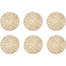 Set de table rond réversible en papier tissé, 38 cm (15 pouces), lot de 6