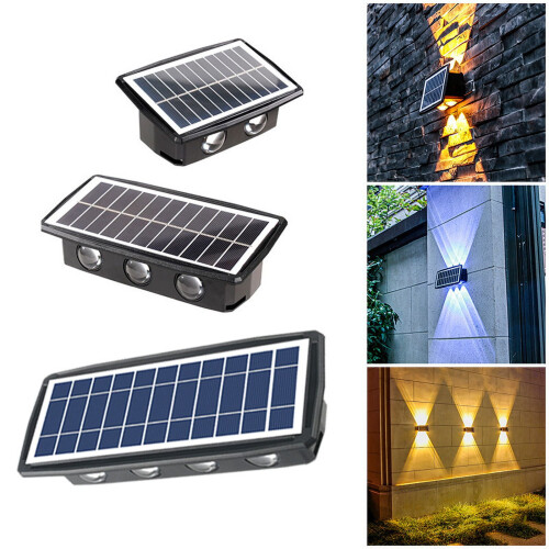 Luminárias solares de parede para decoração de jardim e pátio externos com 4 modos. 1