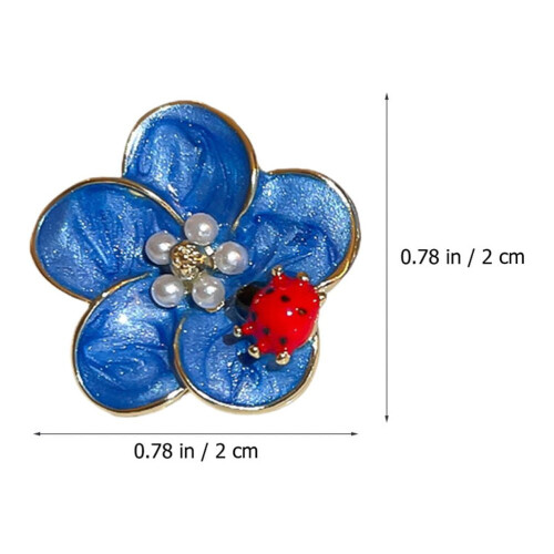 Orecchini a perno a forma di fiore per donna, design a coccinella, 1 paio 1