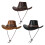 Adjustable Cowboy Hats In Multiple Color Wide Brims-dark coffee 2