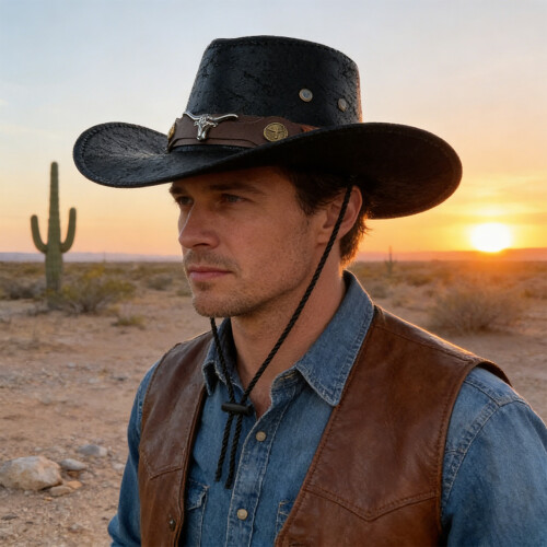 Adjustable Cowboy Hats In Multiple Color Wide Brims-dark coffee 2