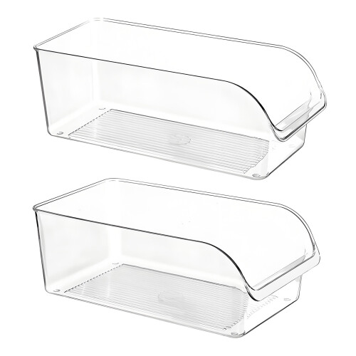 Boîte de rangement transparente polyvalente, bacs de rangement-1 1
