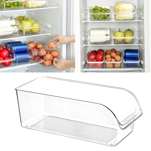 Boîte de rangement transparente polyvalente, bacs de rangement-1 2