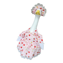 Costume de Sculpture de chapeau de robe de vĂŞtements-fraise rose