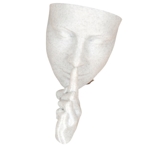 Artistic Resins Wall Hanging Planter Face Shape-marble color