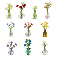 Set van 10 magnetische mini-glazen vazen, decoratieve